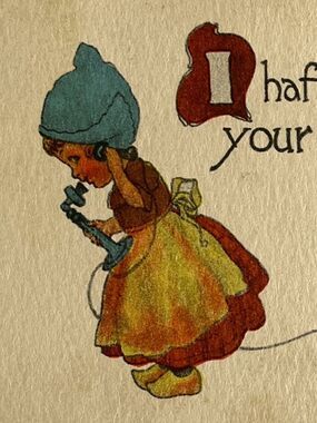 Antique 1913 Ephemera Posted Signed Postcard Barton & Spooner Dutch Girl Boy